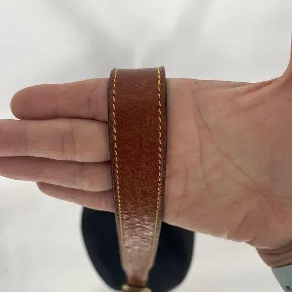 Dooney And Bourke Hobo Bag Pebbled Leather Black And Tan Shoulder Bag - Picture 16 of 16